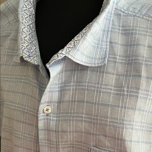 Tommy Bahama Light Blue Checkered Shirt